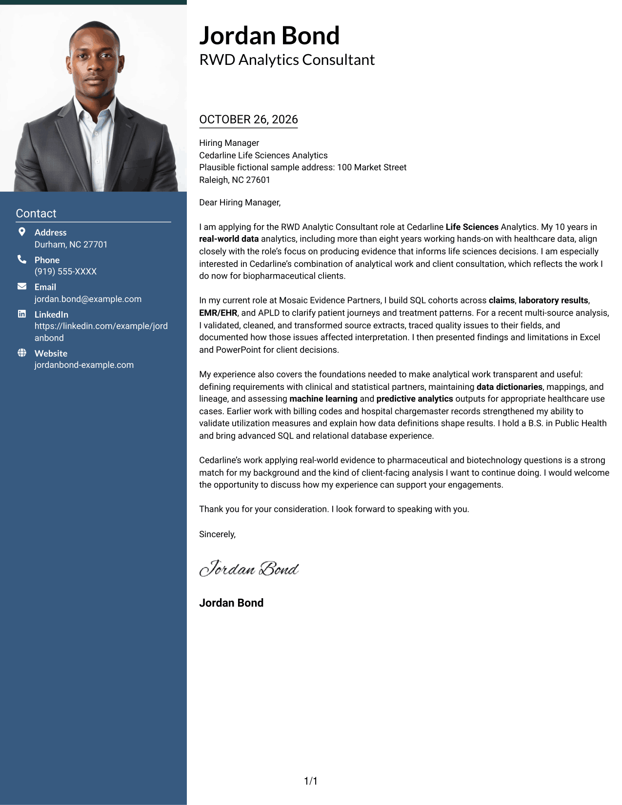 Cover letter example — page 1