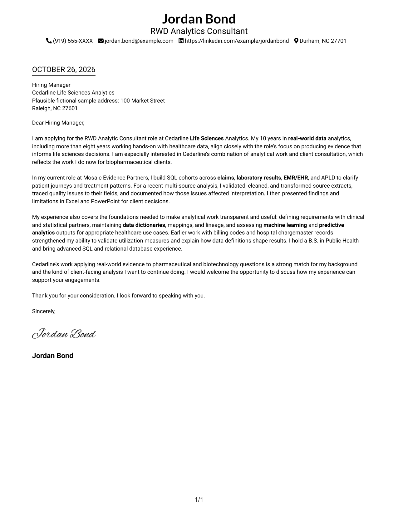 Cover letter example — page 1