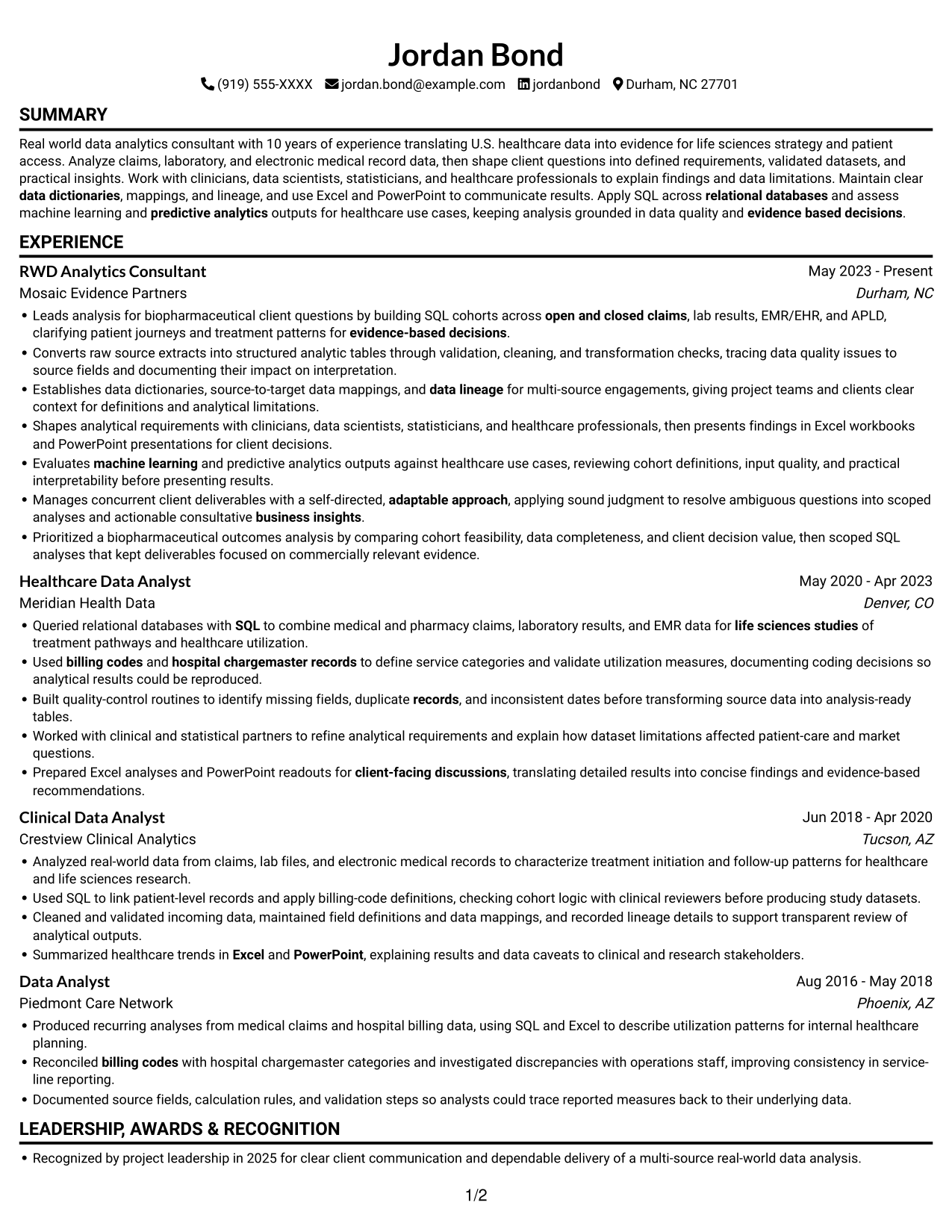 Resume example — page 1