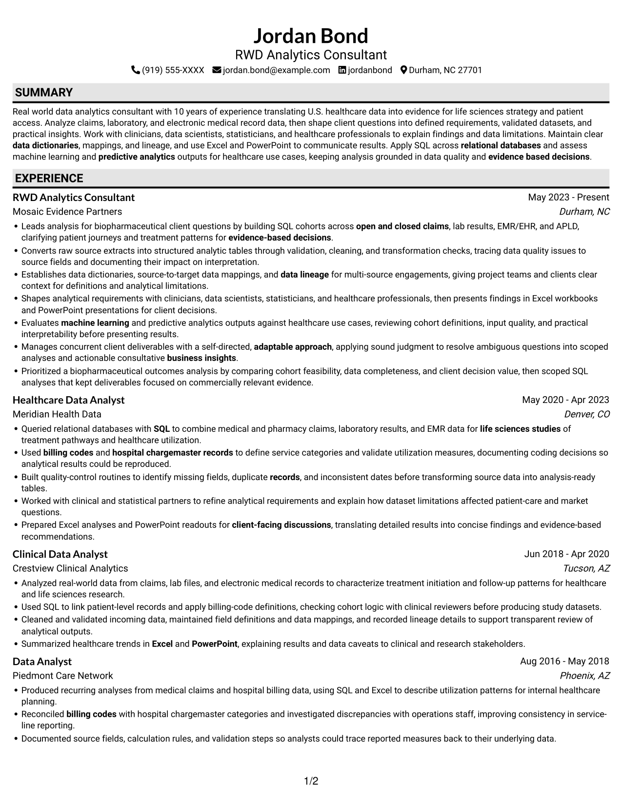 Resume example — page 1