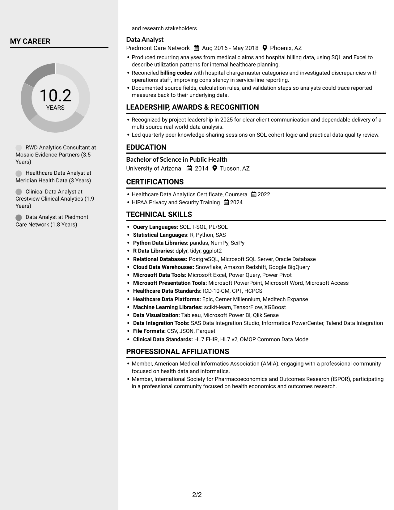 Resume example — page 2
