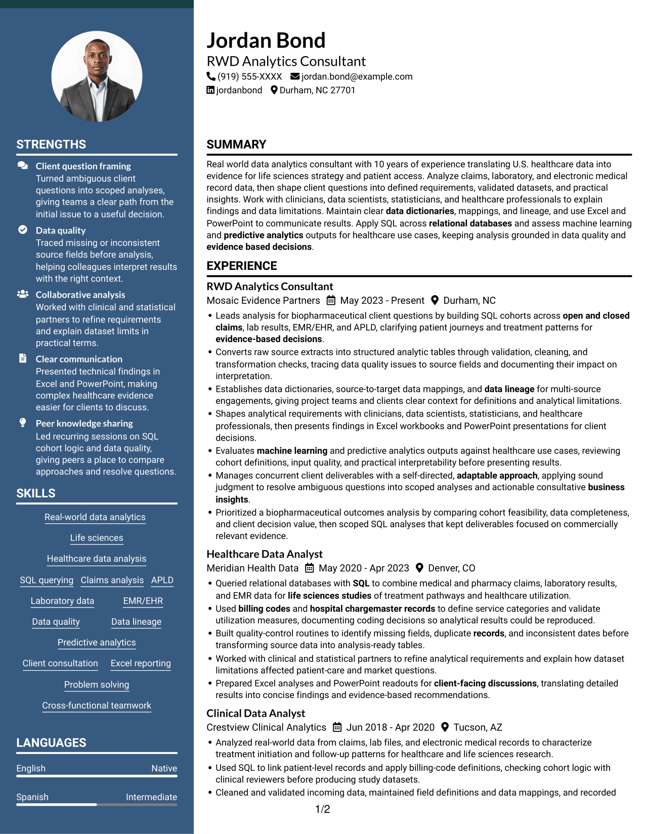 Resume example — page 1