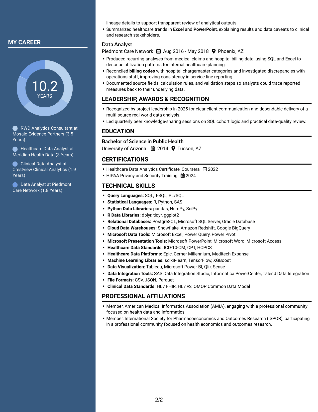 Resume example — page 2