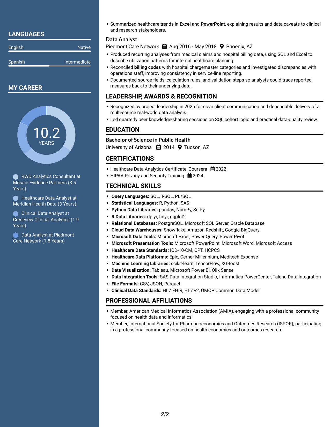 Resume example — page 2