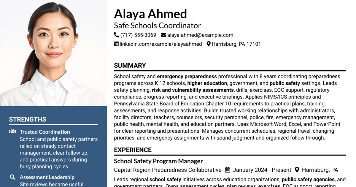 7 Safe Schools Coordinator Resume Templates with Example