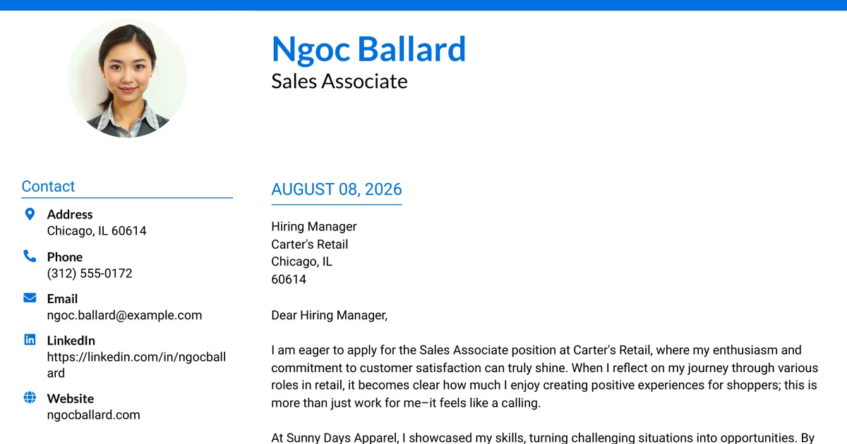 30+ Sales Associate Cover Letter Templates with Example 2026