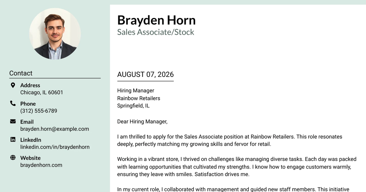 30+ Sales Associate/Stock Cover Letter Templates with Example 2026