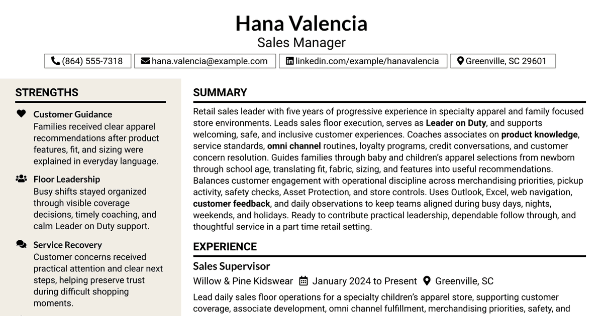 7 Sales Manager Resume Templates with Example