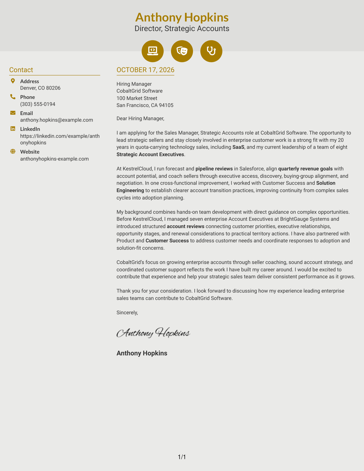 Cover letter example — page 1