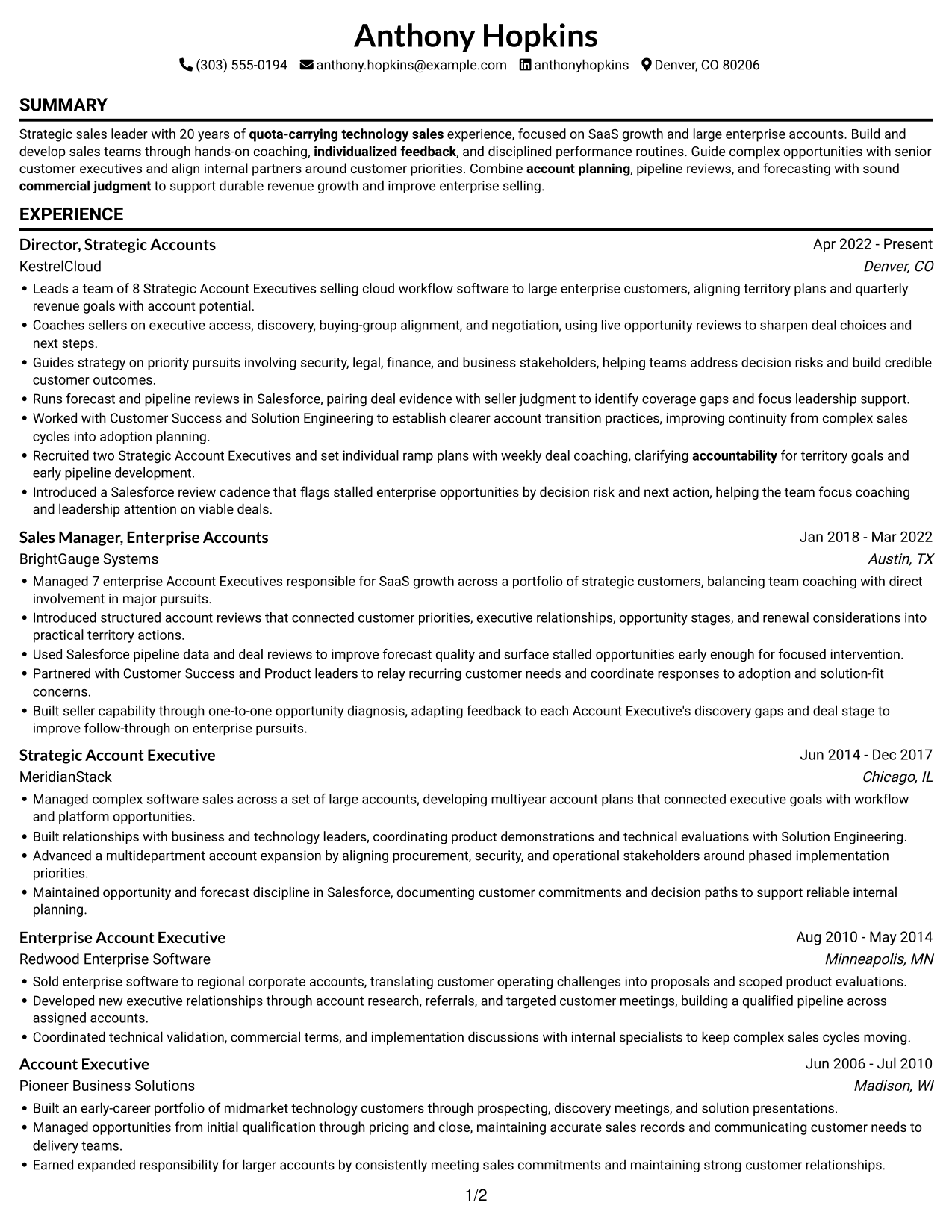 Resume example — page 1