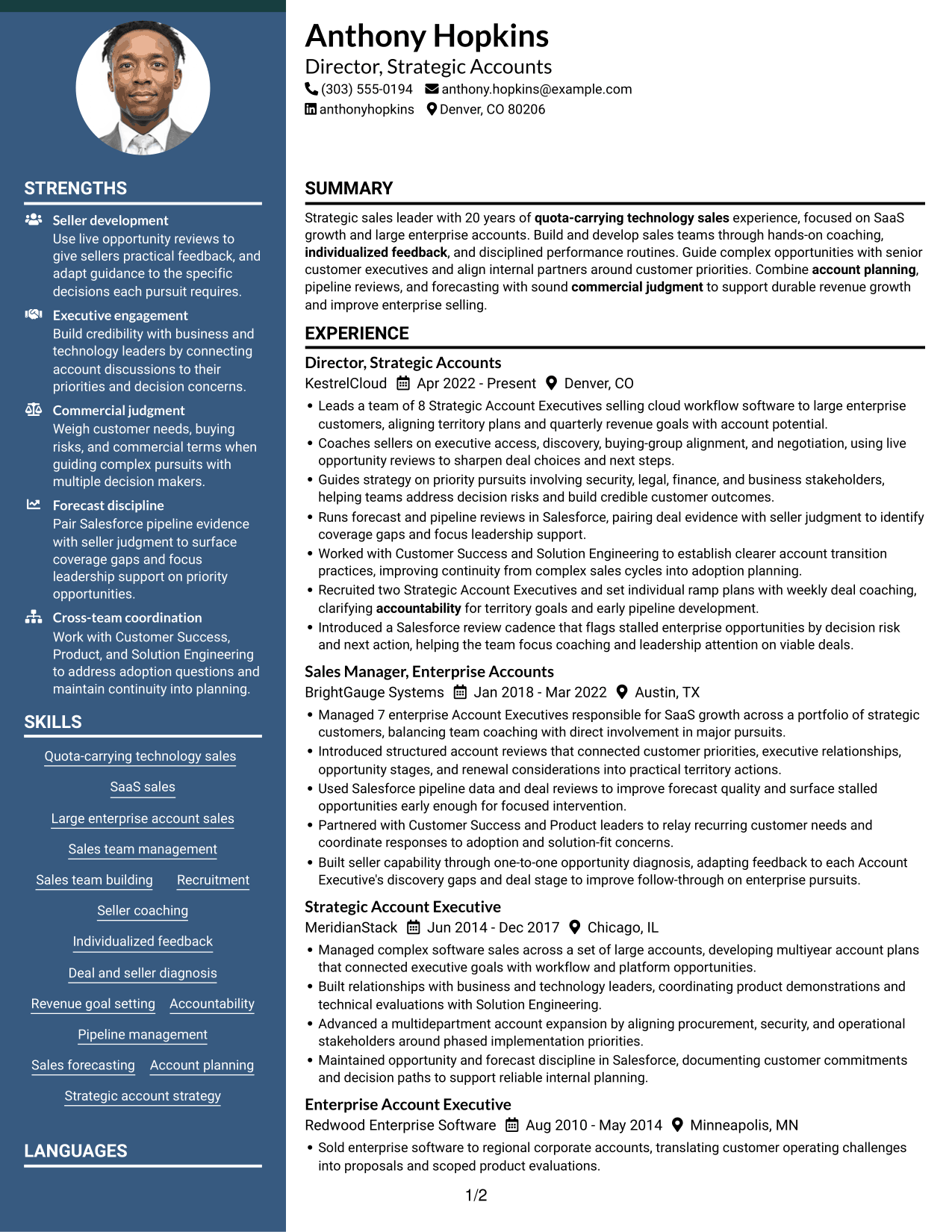 Resume example — page 1