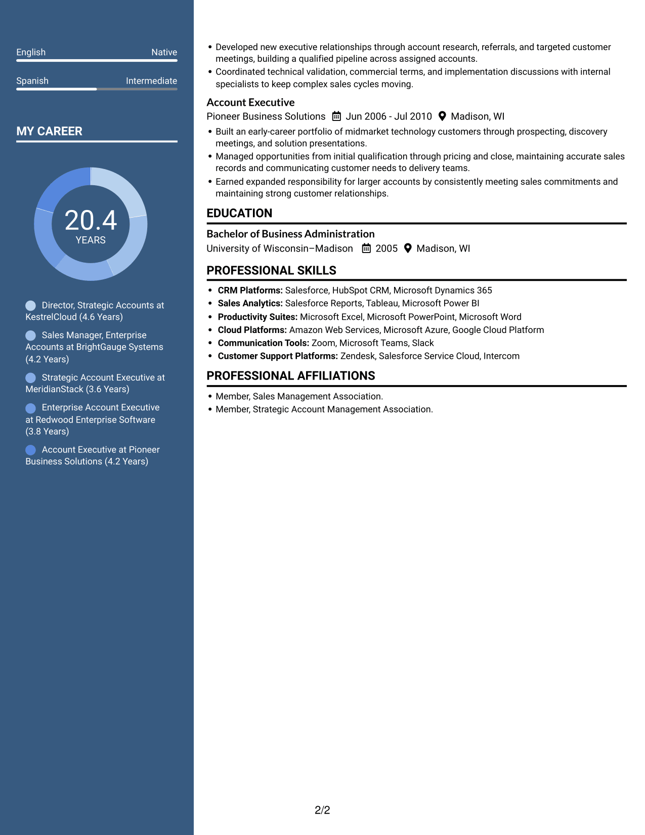 Resume example — page 2