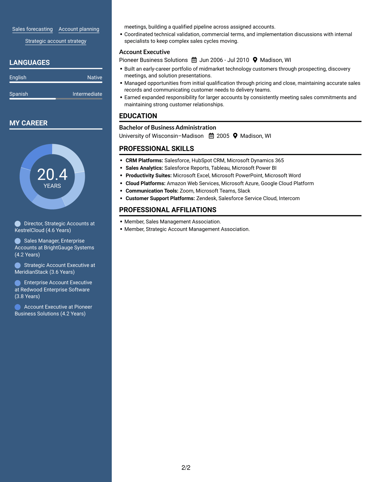 Resume example — page 2