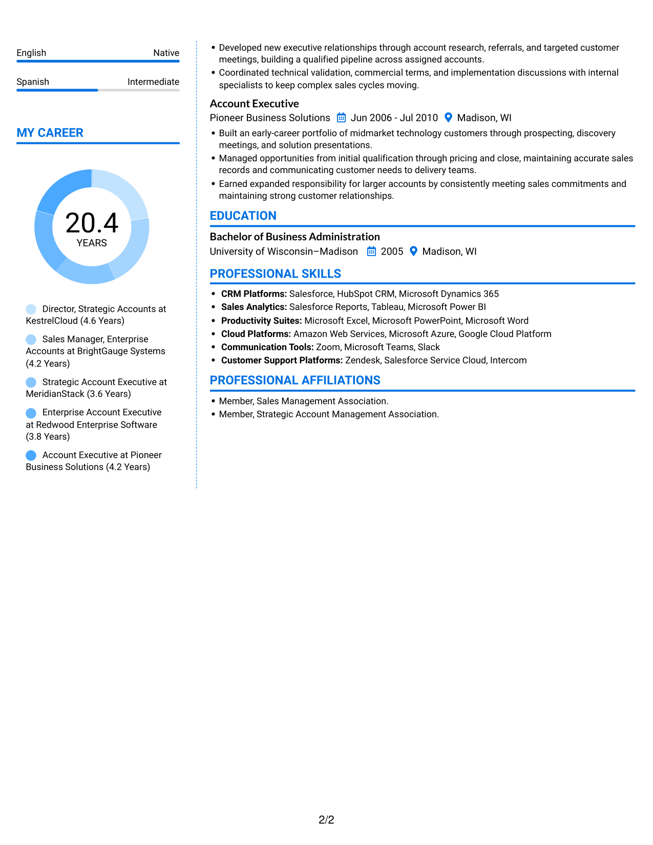 Resume example — page 2