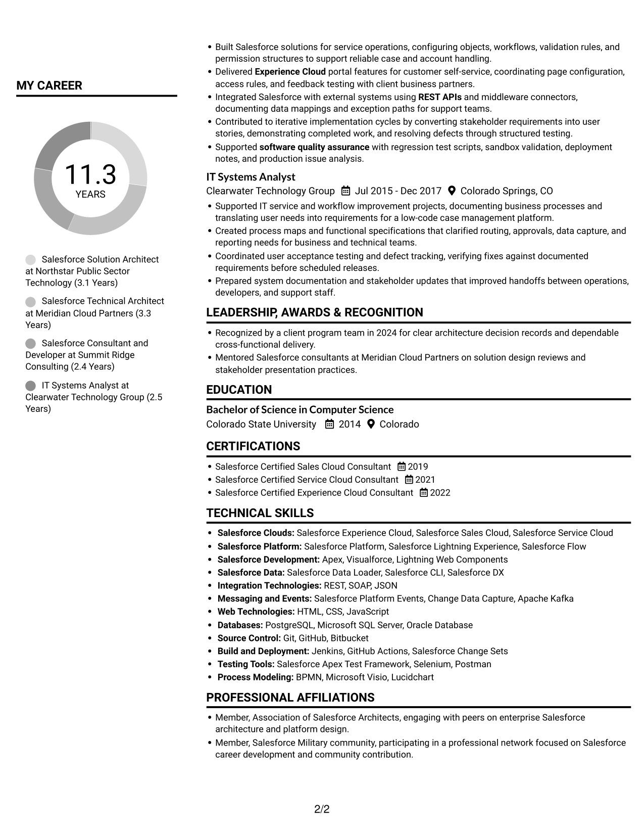 Resume example — page 2