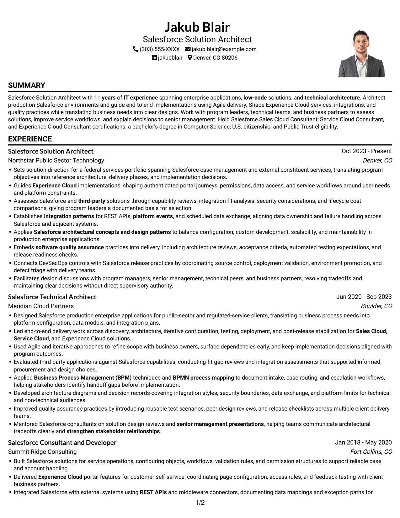 Resume example — page 1