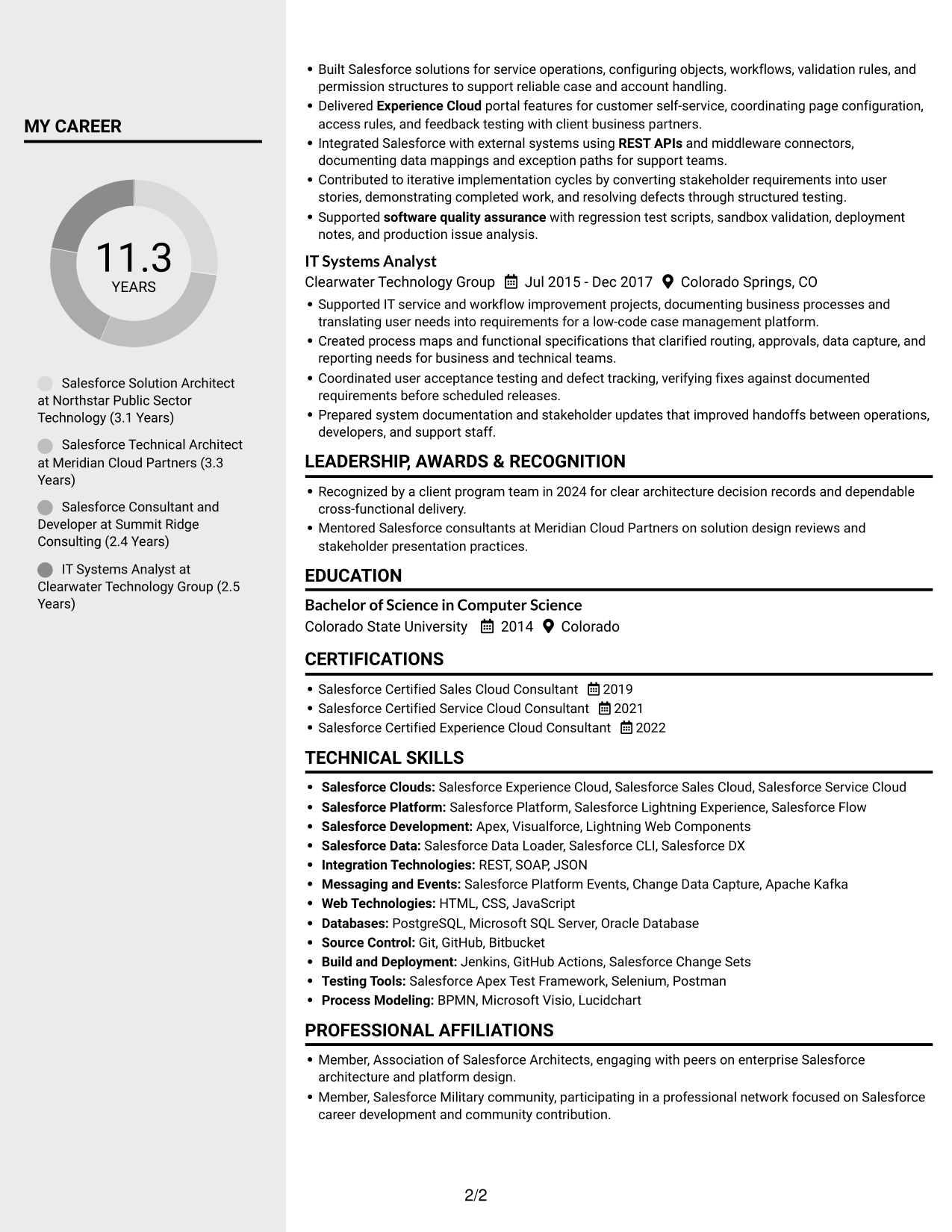 Resume example — page 2