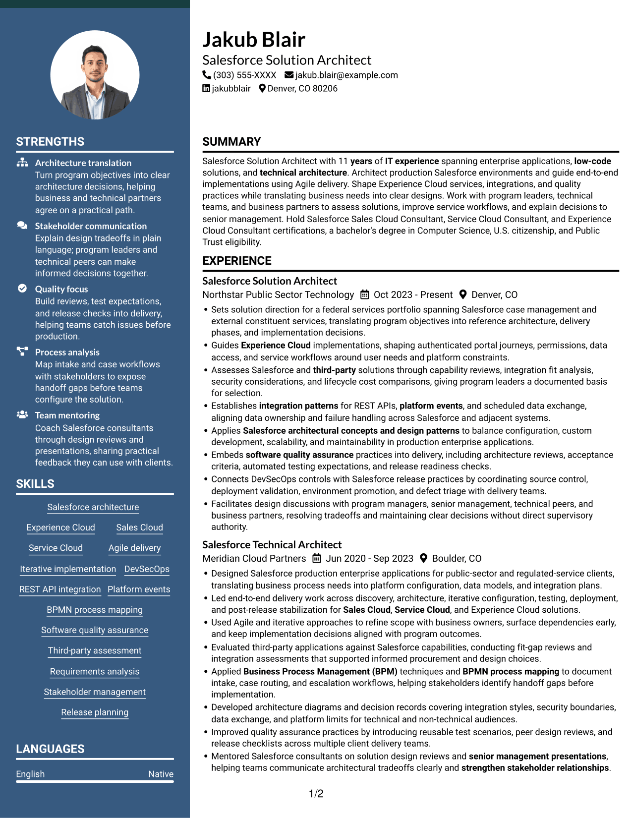Resume example — page 1