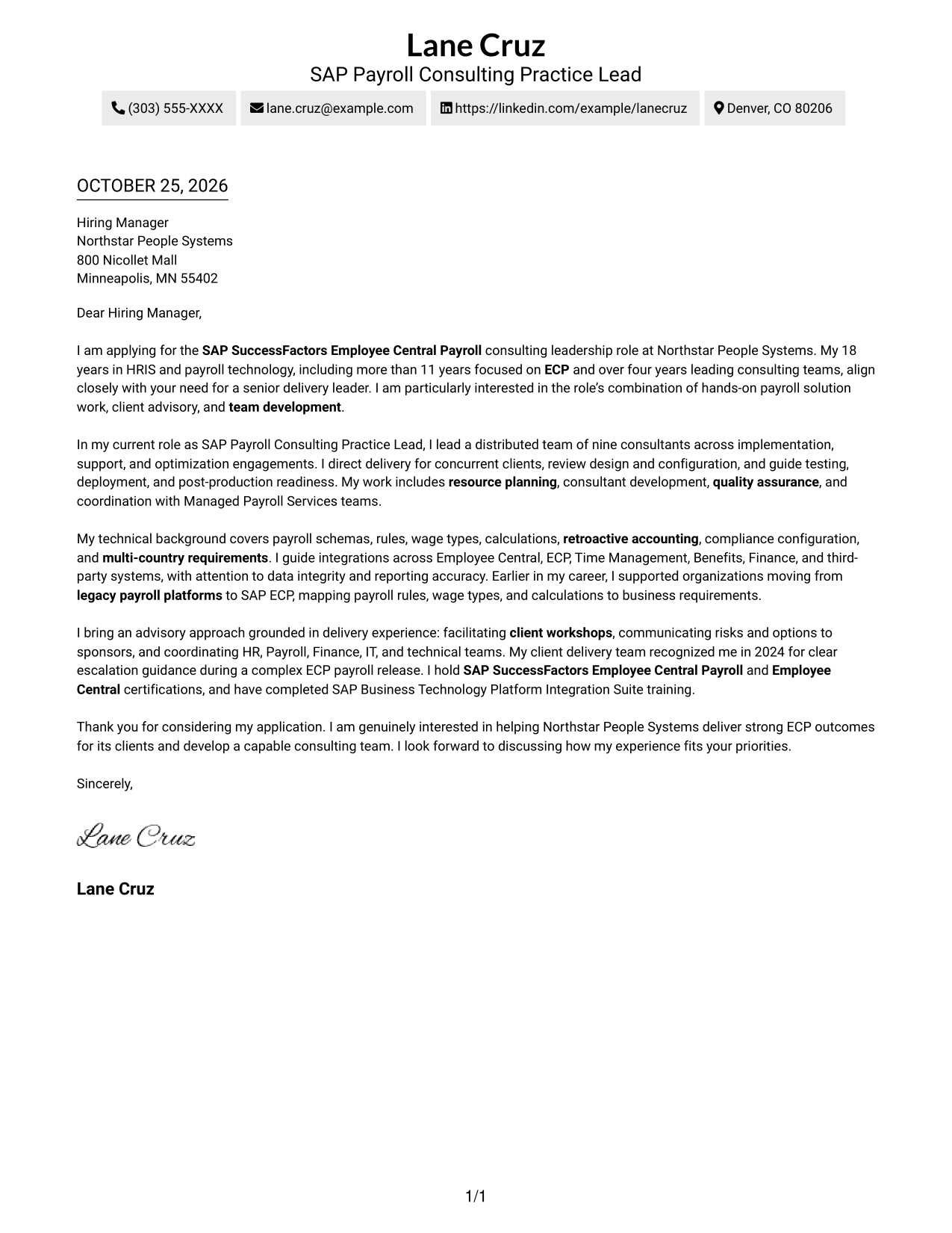 Cover letter example — page 1
