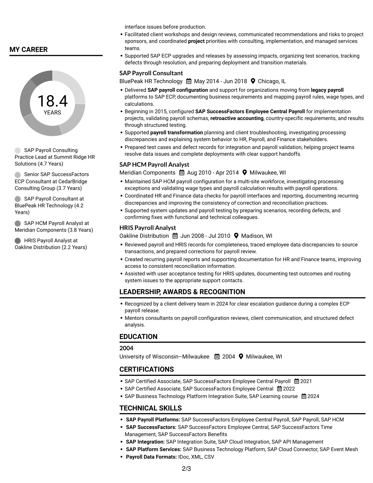 Resume example — page 2