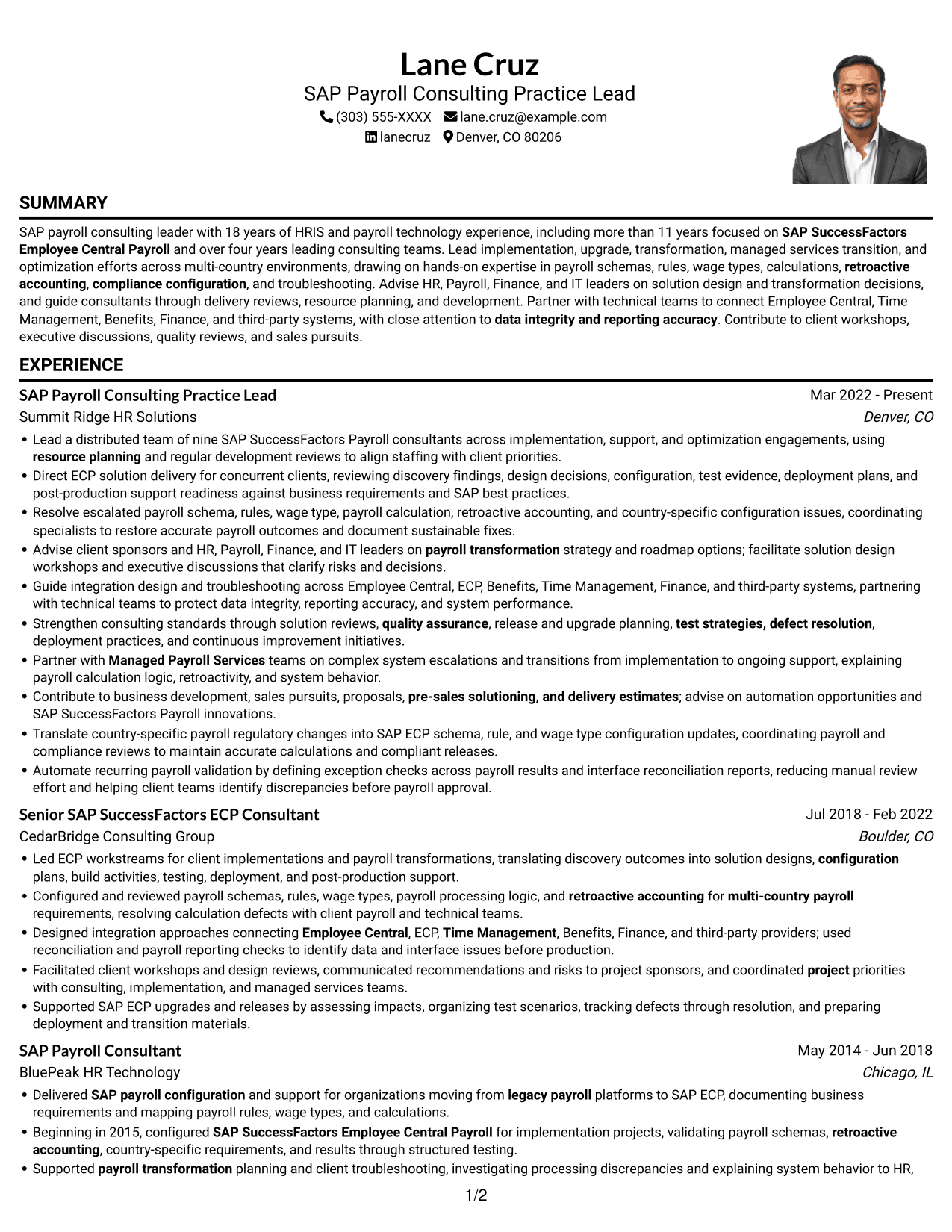 Resume example — page 1