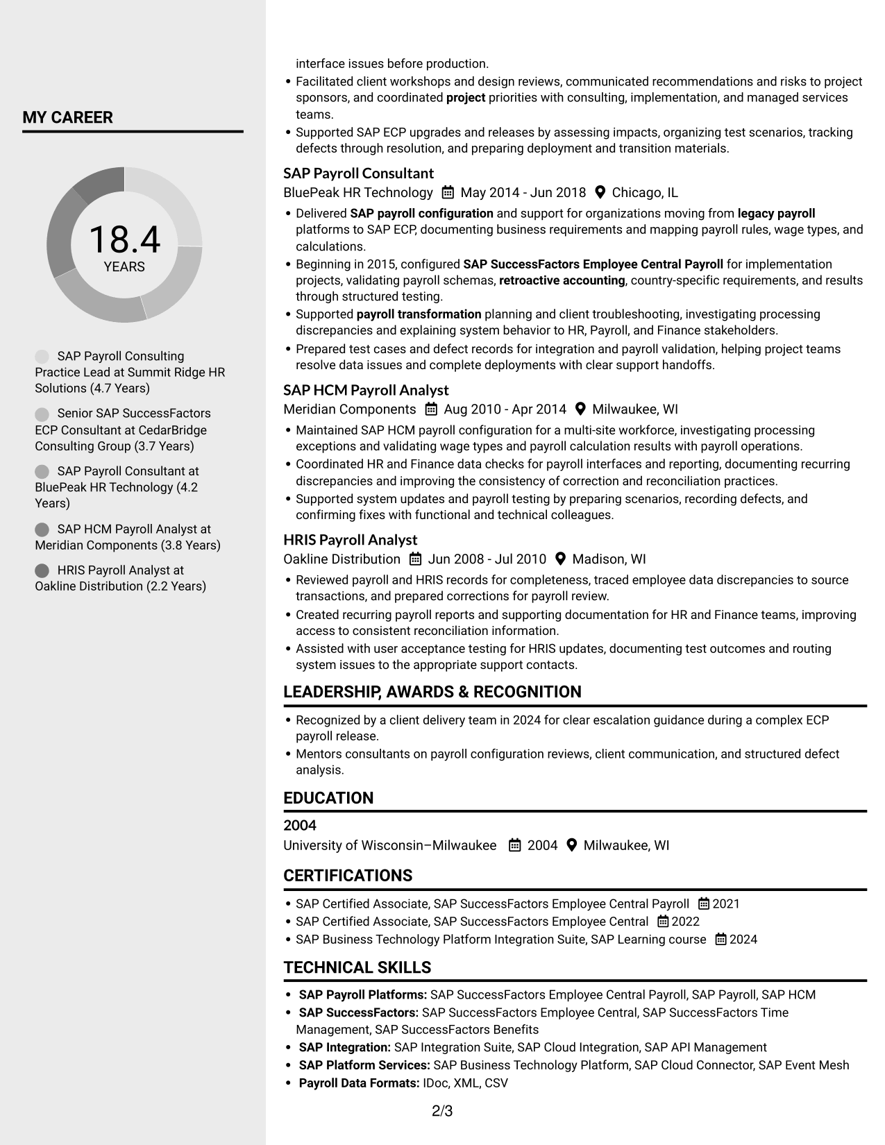 Resume example — page 2
