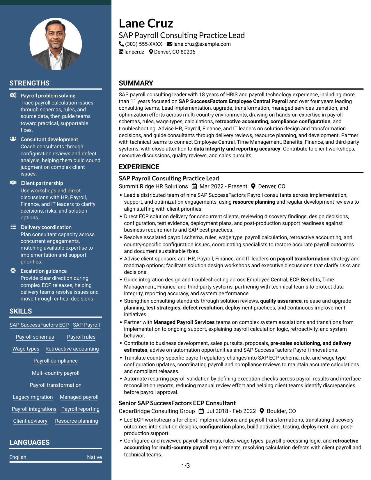 Resume example — page 1