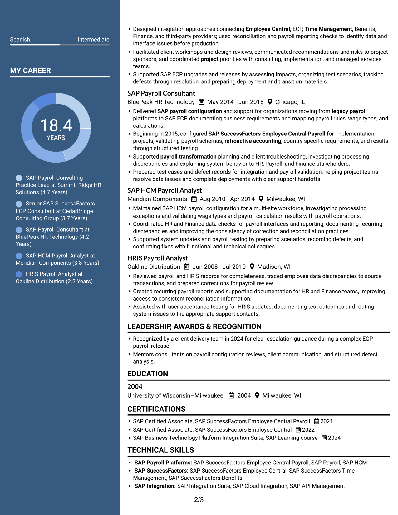 Resume example — page 2