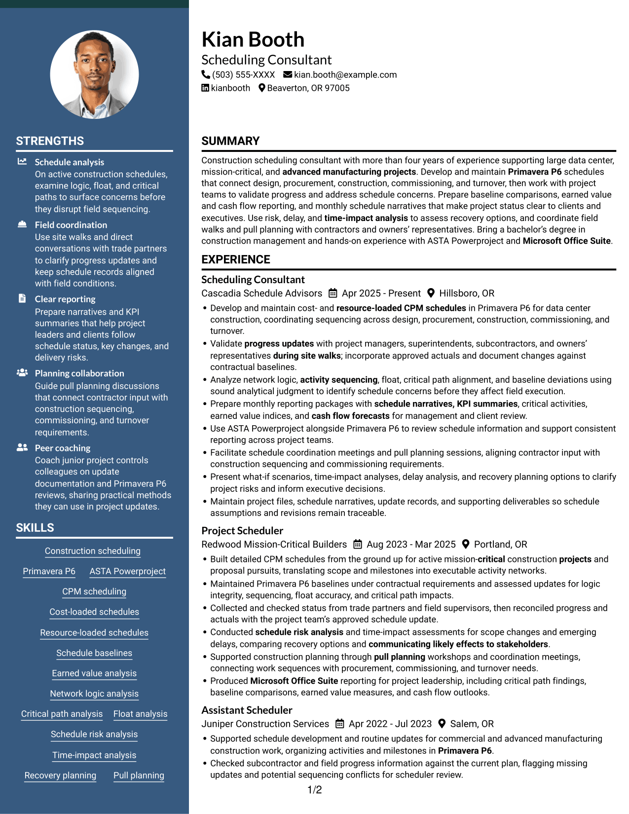 Resume example — page 1