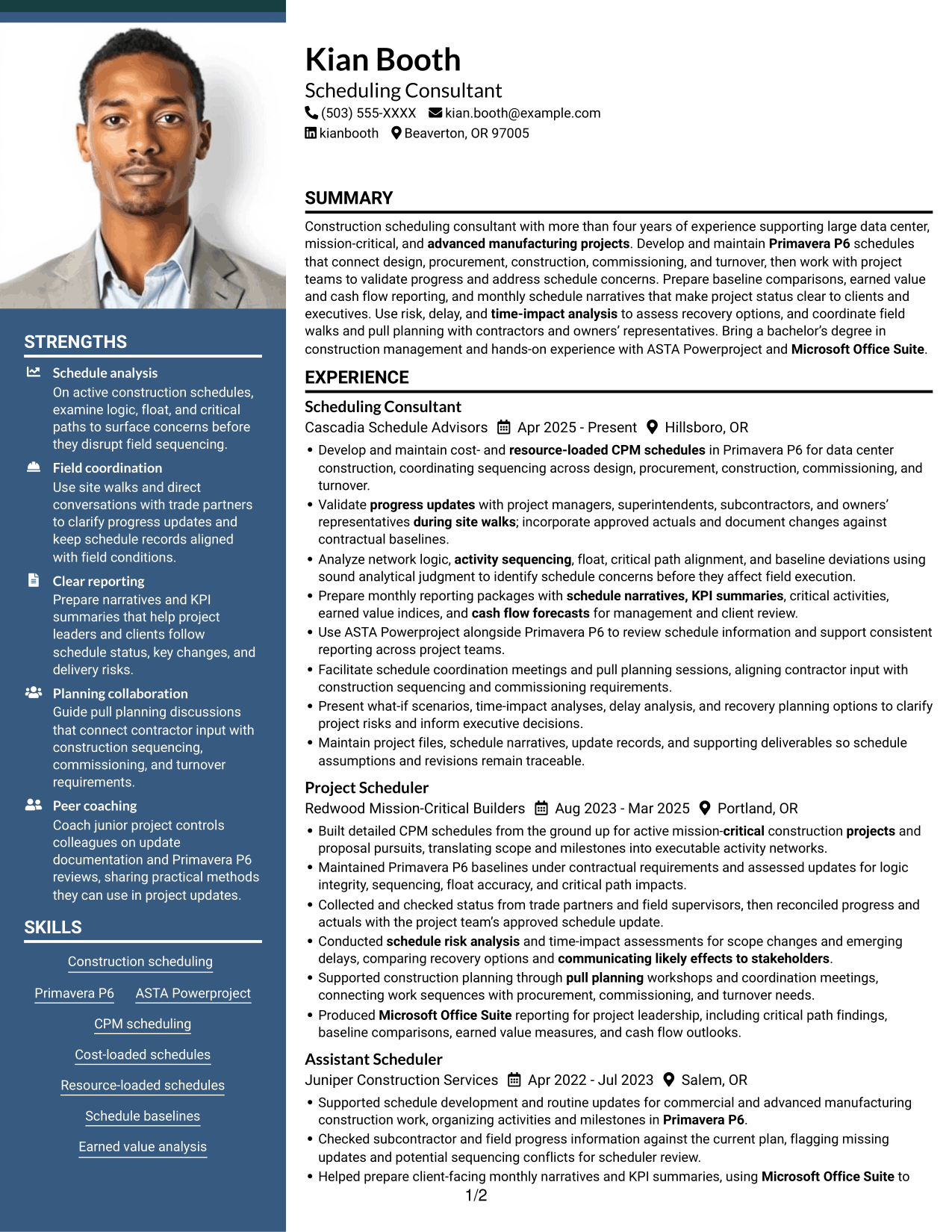 Resume example — page 1