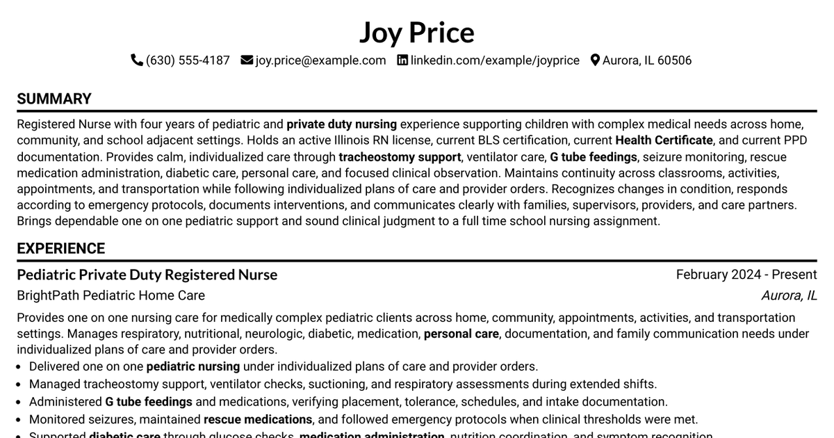 7 School Nurse Resume Templates with Example