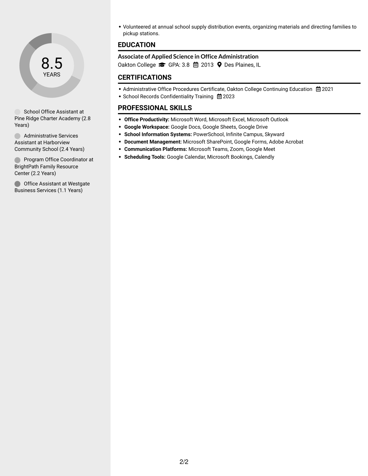 Resume example — page 2