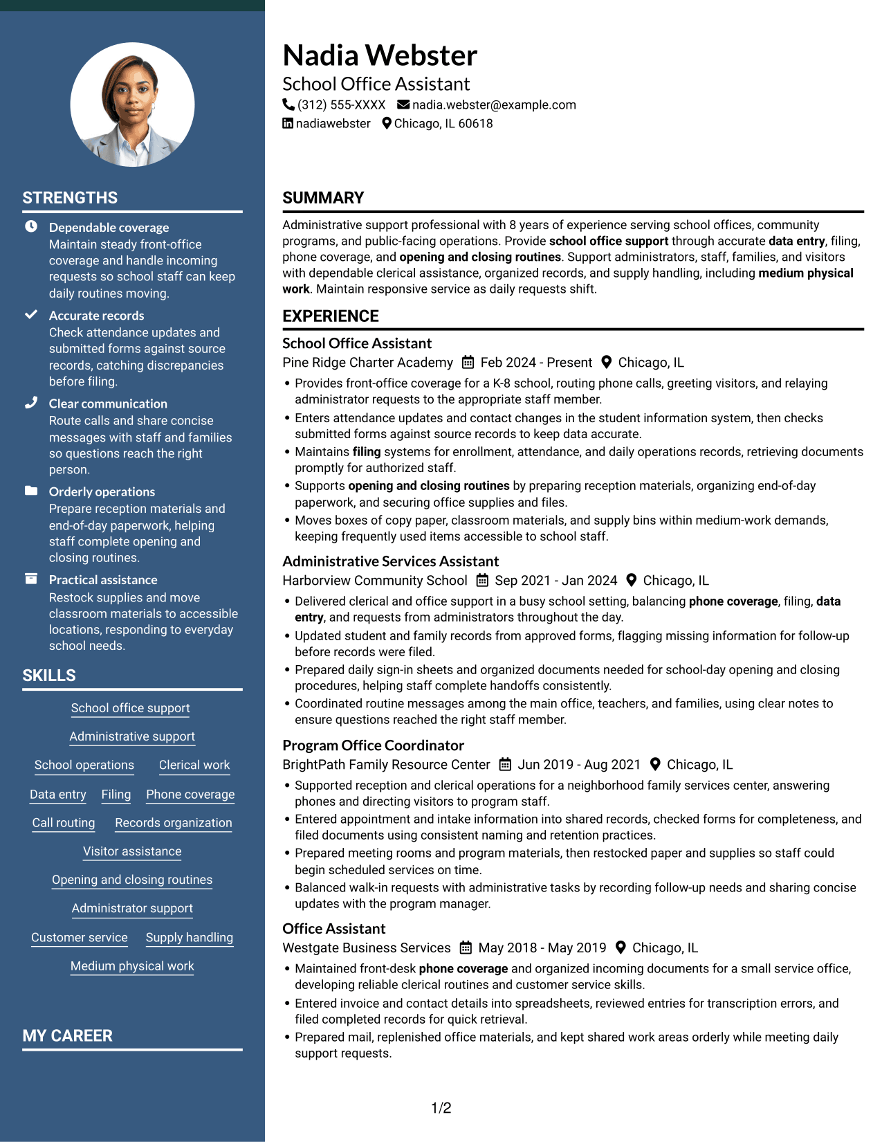 Resume example — page 1