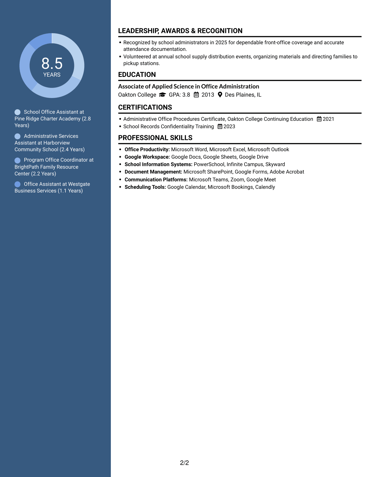 Resume example — page 2
