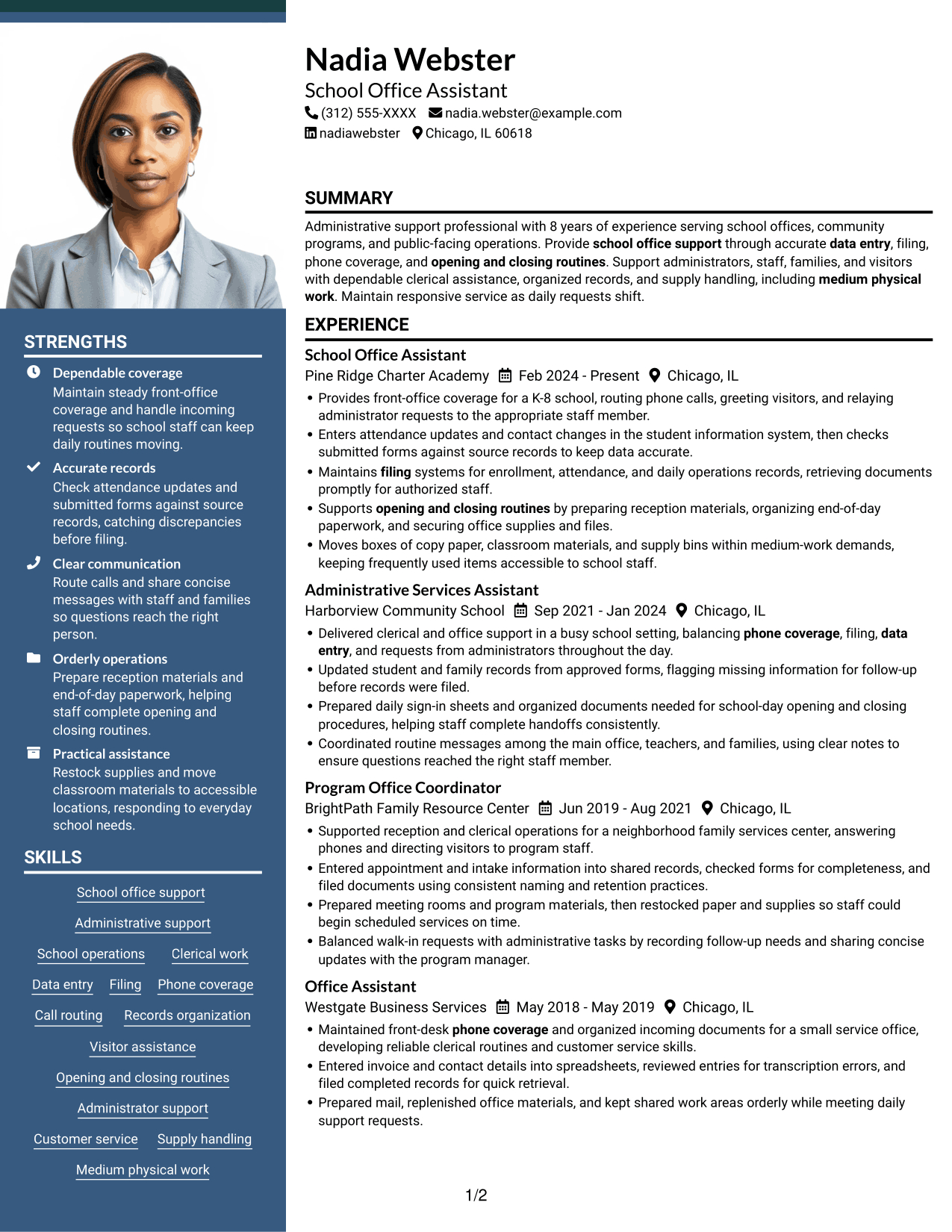 Resume example — page 1