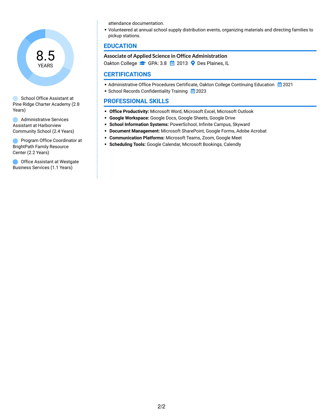 Resume example — page 2