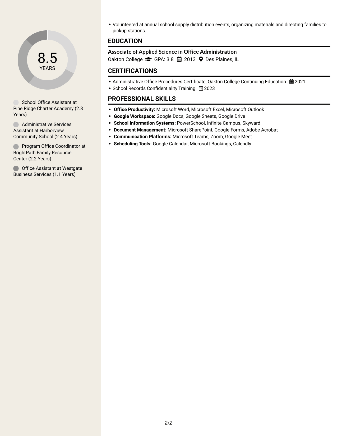 Resume example — page 2