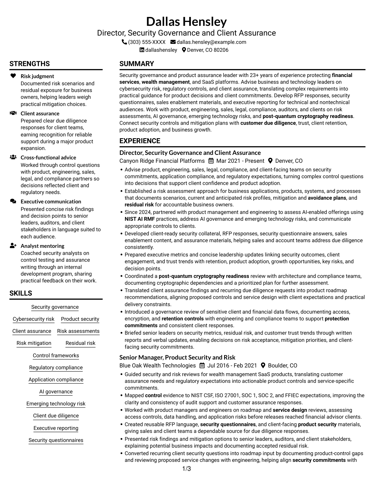 Resume example — page 1