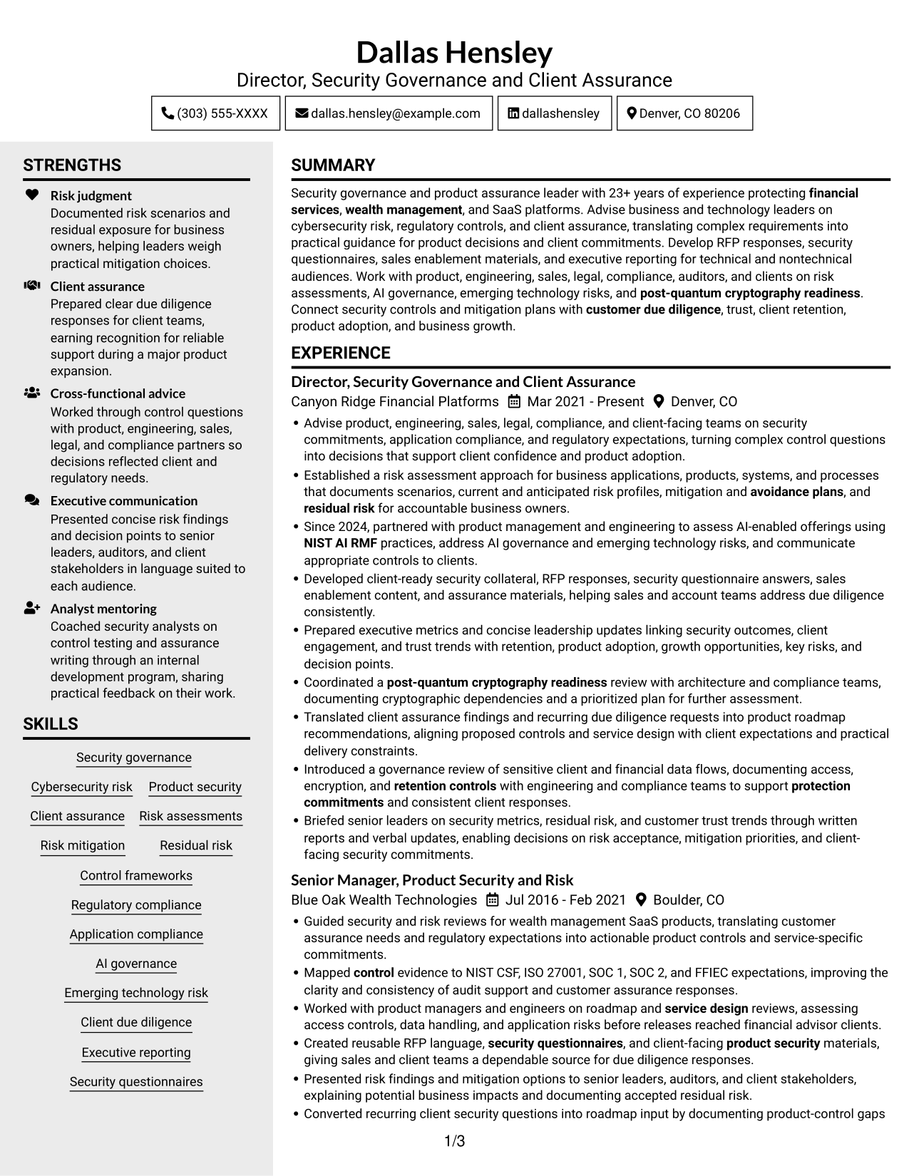 Resume example — page 1