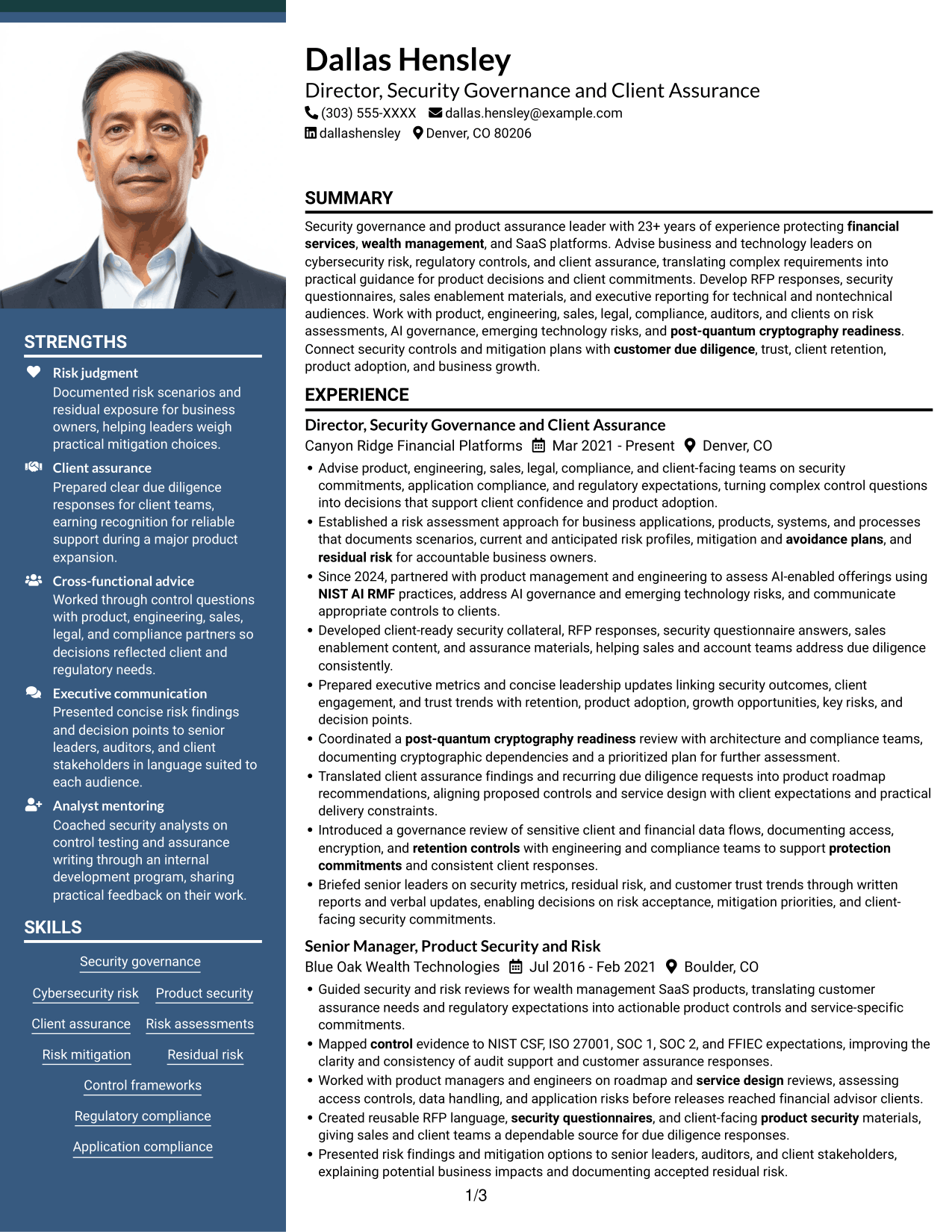 Resume example — page 1
