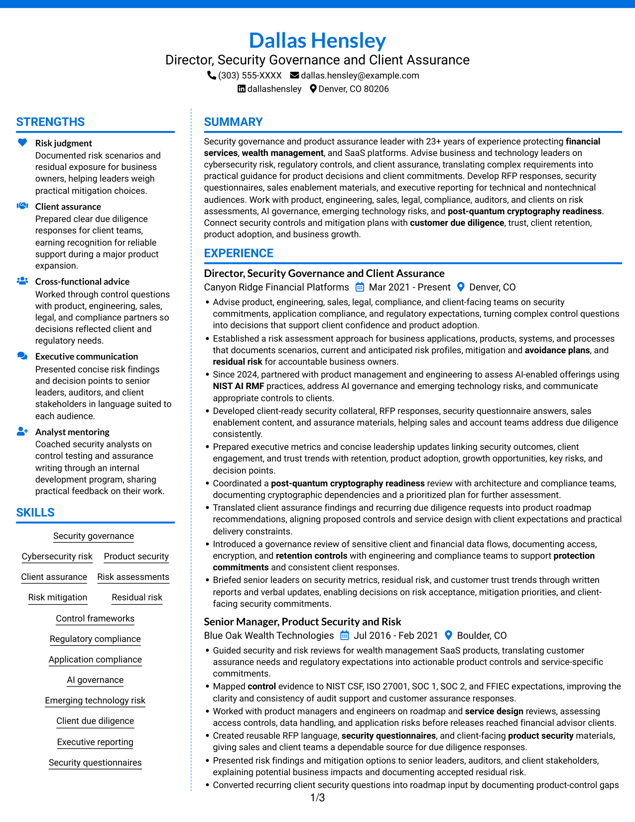 Resume example — page 1
