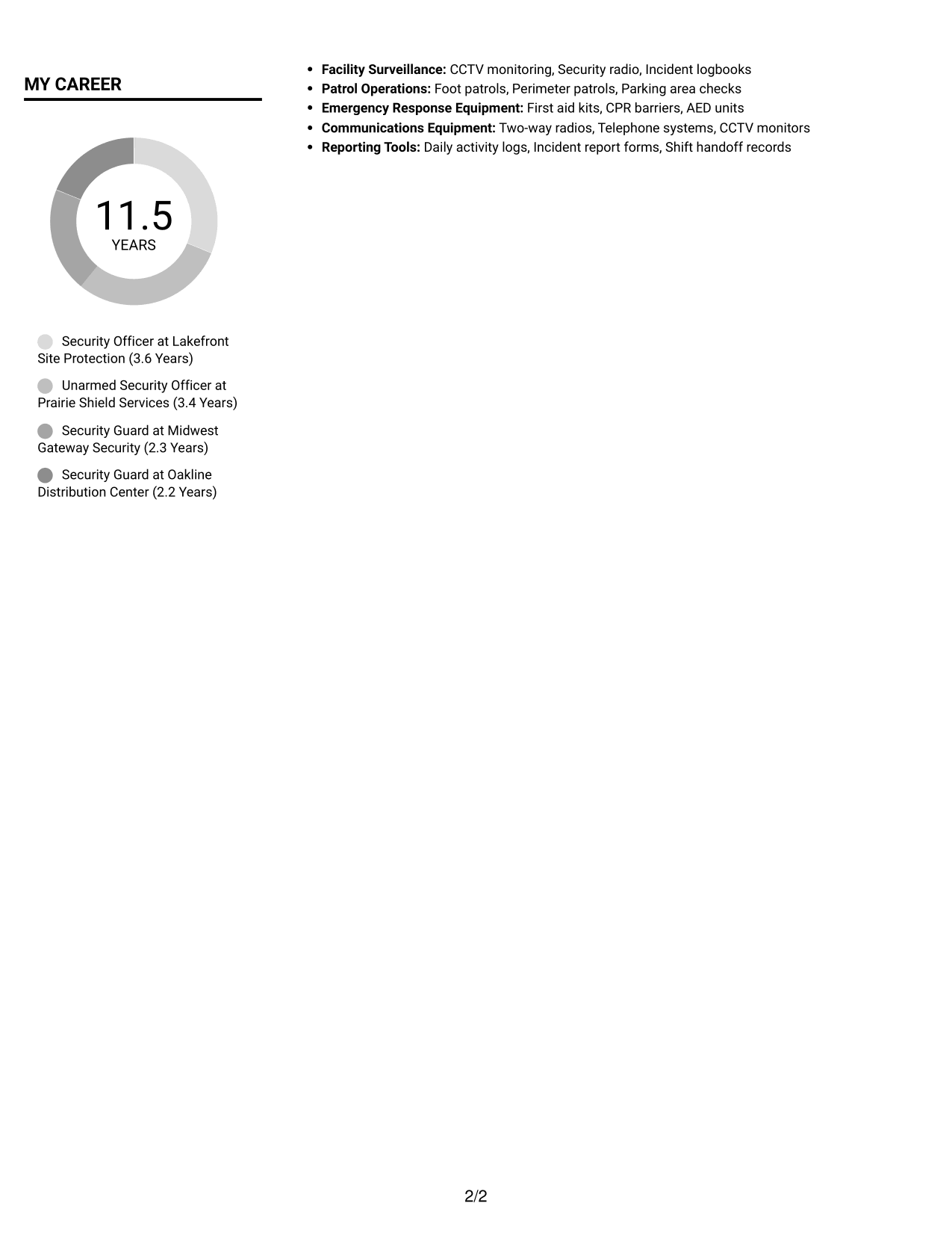 Resume example — page 2
