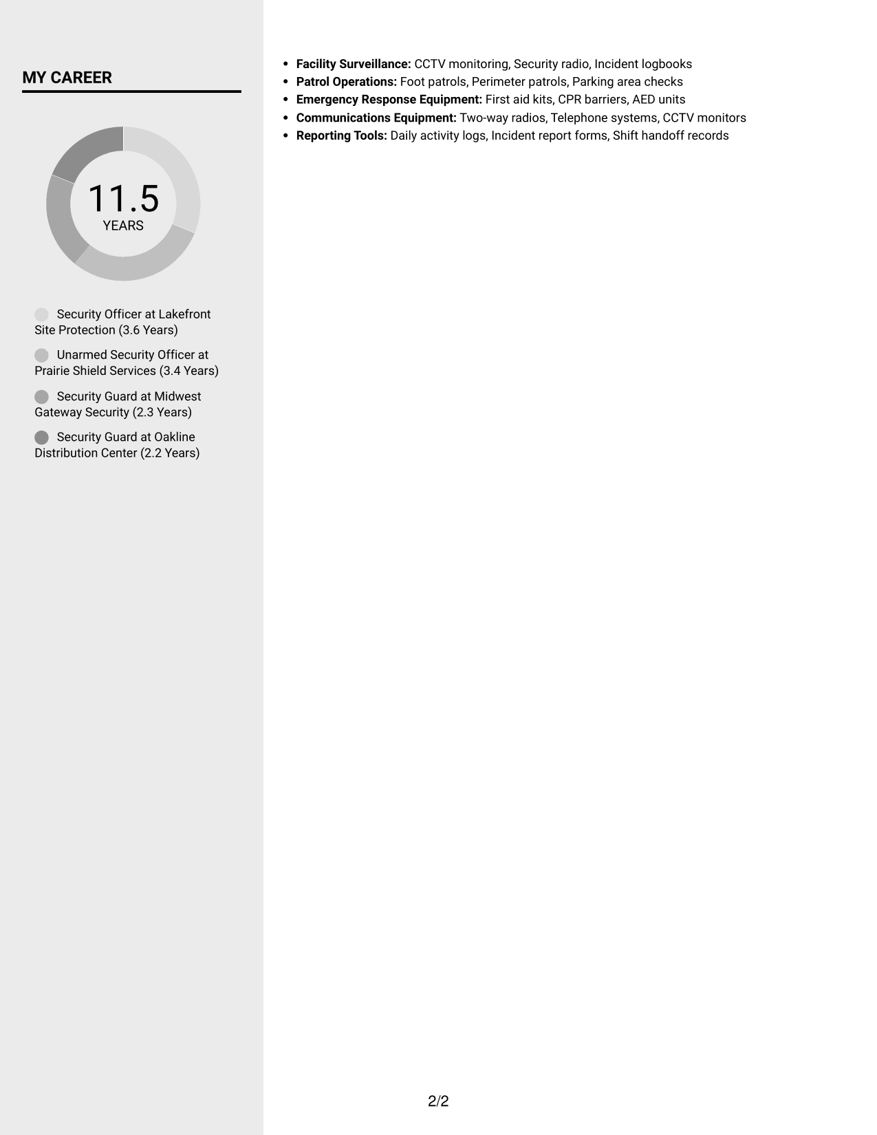 Resume example — page 2