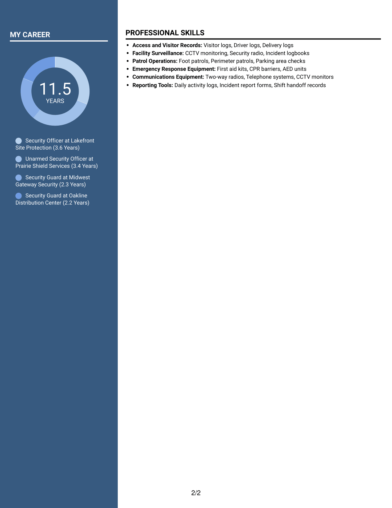 Resume example — page 2
