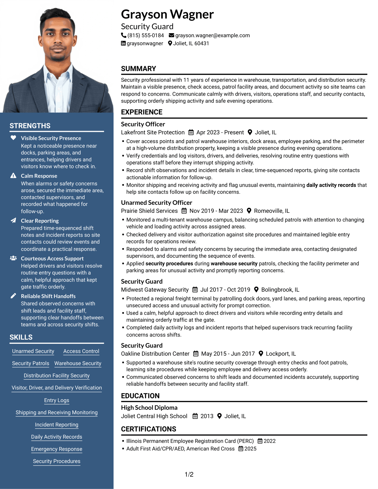 Resume example — page 1