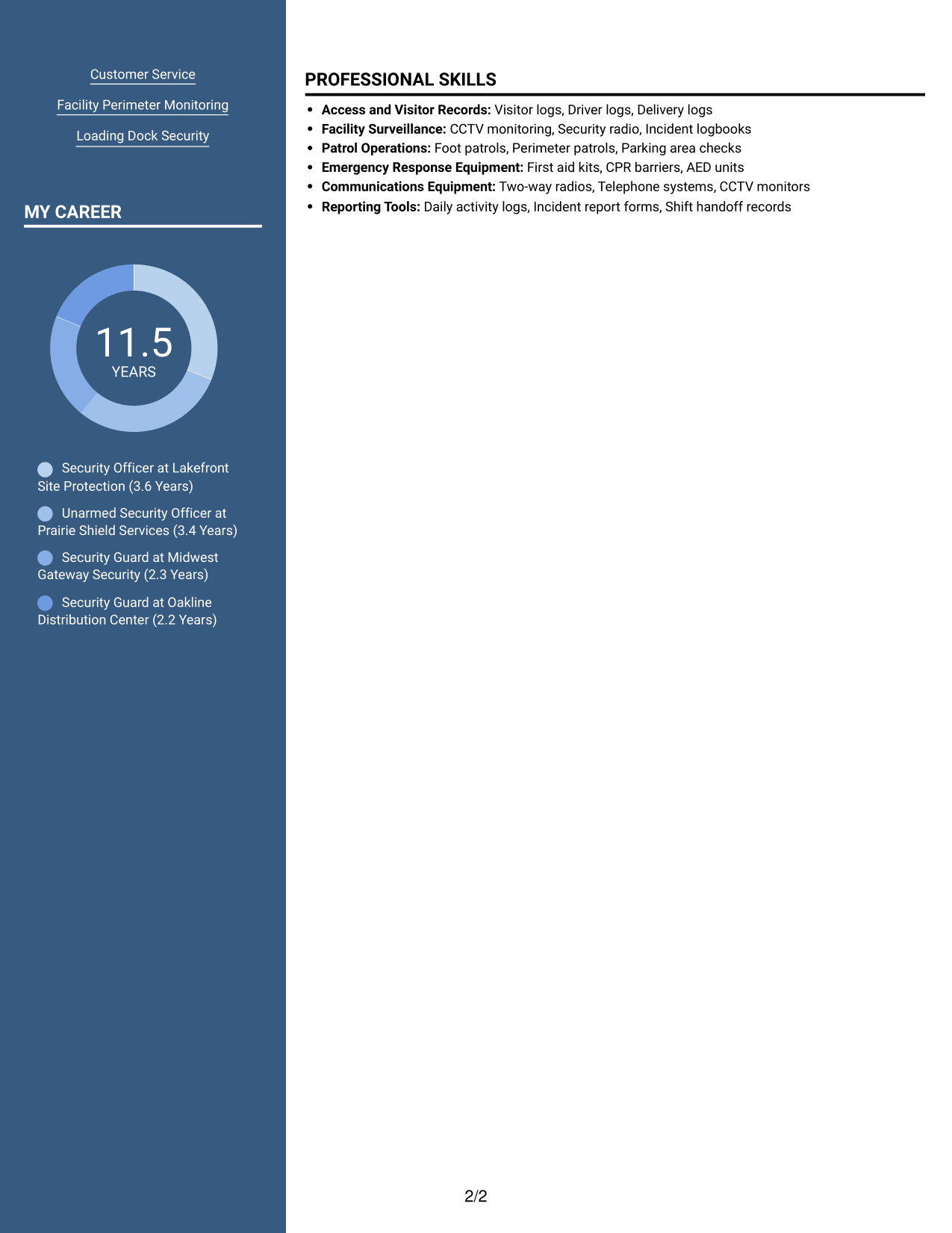 Resume example — page 2