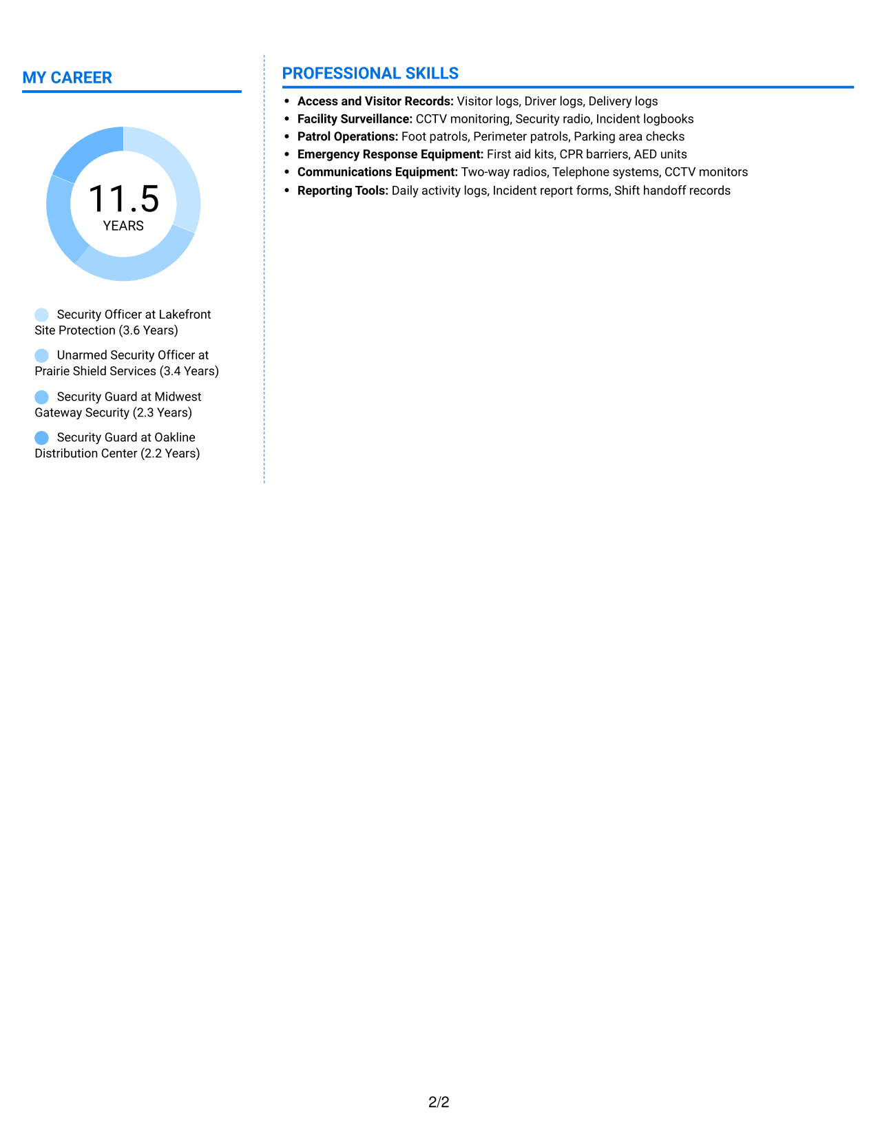 Resume example — page 2