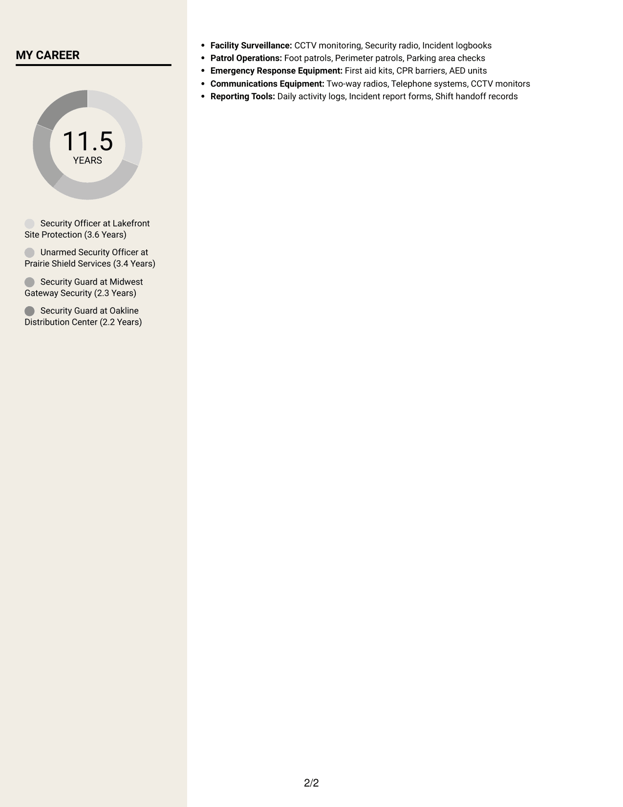 Resume example — page 2