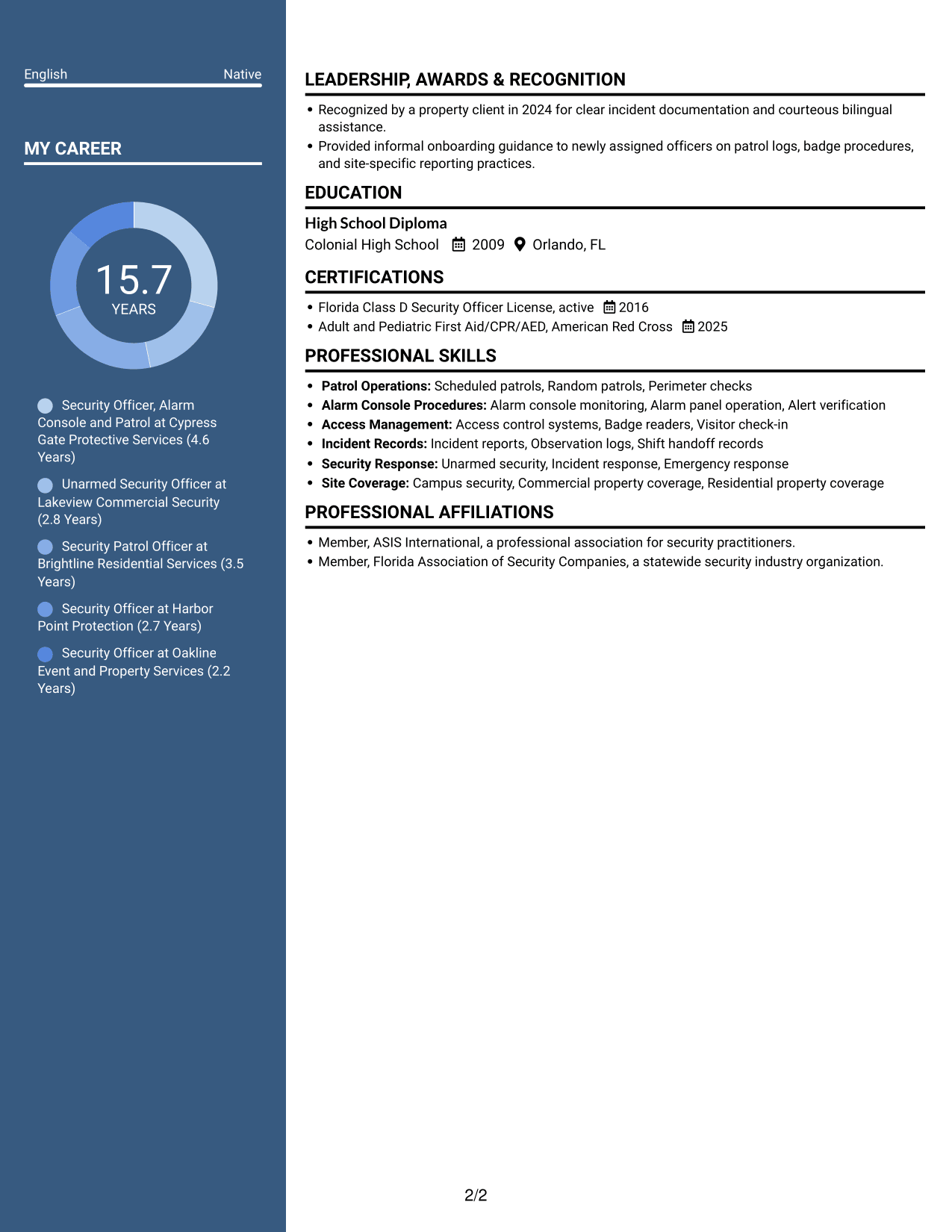 Resume example — page 2