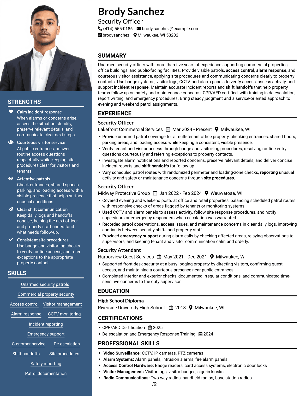 Resume example — page 1